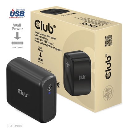 Attēls no MOBILE TRAVEL CHARGER USB-C/100W CAC-1908EU CLUB3D