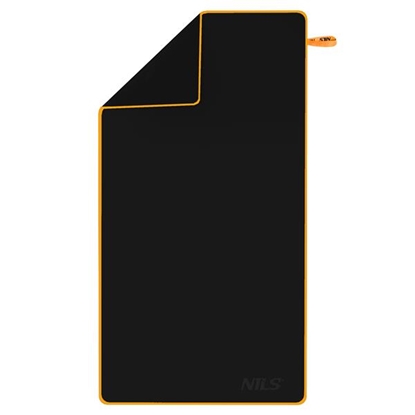 Attēls no NAR12 BLACK-ORANGE MICROFIBRE TOWEL 180x100 cm NILS AQUA