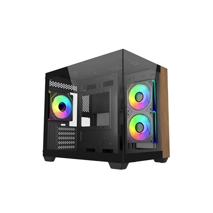 Изображение Obudowa Elite 481 Wood 270° Seamless Glass mATX 
