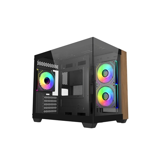 Изображение Obudowa Elite 481 Wood 270° Seamless Glass mATX 
