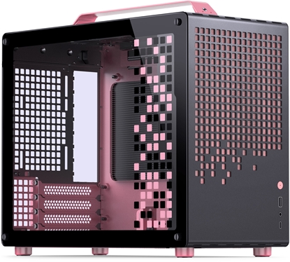 Attēls no Obudowa Jonsplus Z20 Micro-ATX Obudowa z uchwytem - czarny/róowy