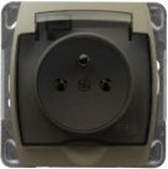 Изображение Ospel Gniazdo AS bryzgoszczelne z uziemieniem IP44 satyna light (GPH-1GZ/m/45/d)