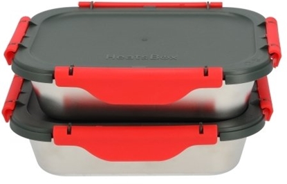 Изображение Oxo Sky Vision WFH10 pojemnik do przechowywania ywnoci Prostoktny 0,925 l Szary, Stal nierdzewna, Przezroczysty 2 szt.