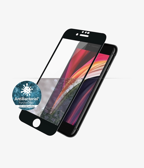 Picture of PanzerGlass | Apple | iPhone 6/6s/7/8/SE 2020 | Hybrid glass | Black | Rounded edges; 100% touch preservation; Crystal clear | Screen Protector