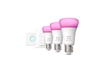 Picture of Philips Hue White and colour ambience Starter kit: 3 E27 smart bulbs (1100) + dimmer switch