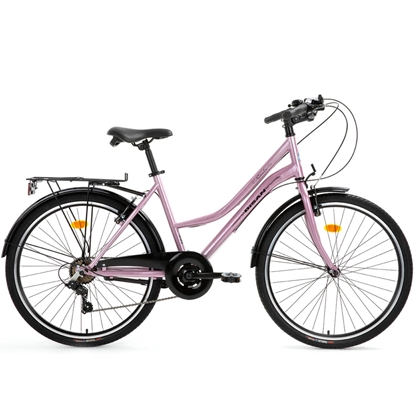 Изображение Pilsētas velosipēds Bisan 28 Smile rozā/sudrabs (17)