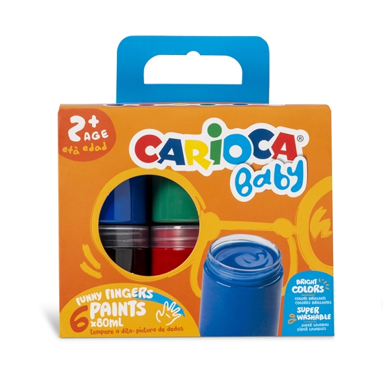 Изображение Pirkstiņkrāsu komplekts bērniem CARIOCA BABY, 6 krāsas x 80 ml