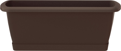 Изображение Prosperplast Skrzynka balkonowa RESPANA SET ISE400P-R222, Doniczka prostoktna 39x18 cm, Kolor Brzowy, Prosperplast