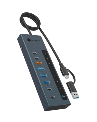 Изображение Raidsonic 9-in-1 hub with Power Delivery and Type-C/Type-A host connection | IB-HUB1743-CPD