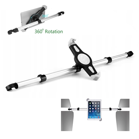 Picture of Riff automašīnas turētājs starp diviem galvas balstiem planšetdatoriem 7" - 11" Silver