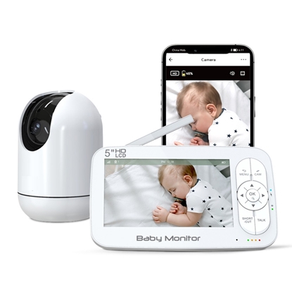 Изображение Riff BM6 Video mobilā aukle ar video ierakstīšanu / viedo VOX režīmu / divvirzienu sarunu / Wi-Fi / 720P / 5 collu ekrānu