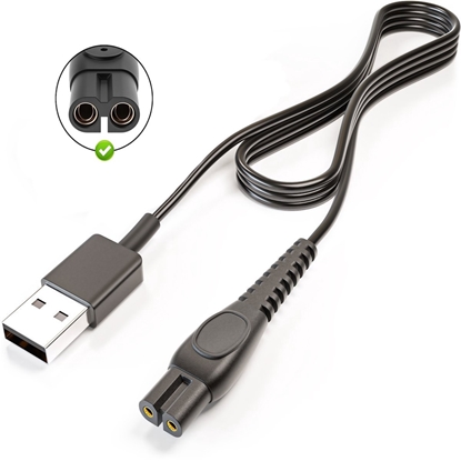 Attēls no Riff CP1788/01 Universāls 5V USB uzlādes kabelis priekš Philips epilatoram skuveklim bārdas trimmerim Norelco Oneblade 360 ​​QP2724 S3144 BG3005 BRL126 MG5900 QP1324 XP9200 1m Melns