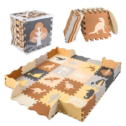 Изображение RoGer Children's Soft Carpet Puzzle with Dinosaurs 36 pcs. 143x143cm