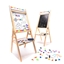 Attēls no RoGer Double-sided magnetic wooden board + educational accessories 38x38x90cm