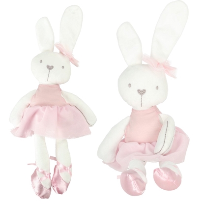 Attēls no RoGer Plush Toy Rabbit In Pink Dress 42cm