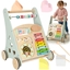 Изображение RoGer Wooden Baby Walker Push Toy 12m+ Blue
