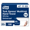 Picture of Roku dvieļi TORK Universal Xpress Multifold, 2 sl., 190 salvetes, 23.4 x 21.3 cm, baltā krāsā ar lapiņām