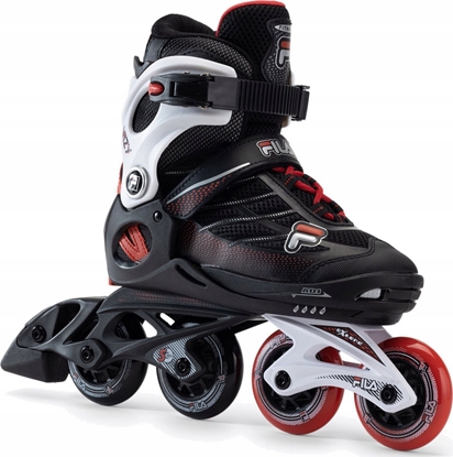 Изображение Rolki Fila Wizy rekreacyjne regulowane czarno-biae r. 35-38