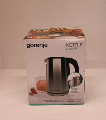Изображение SALE OUT. Gorenje Kettle | K15DWS | Electric | 2200 W | 1.5 L | Stainless steel | 360° rotational base | Stainless Steel | DAMAGED PACKAGING