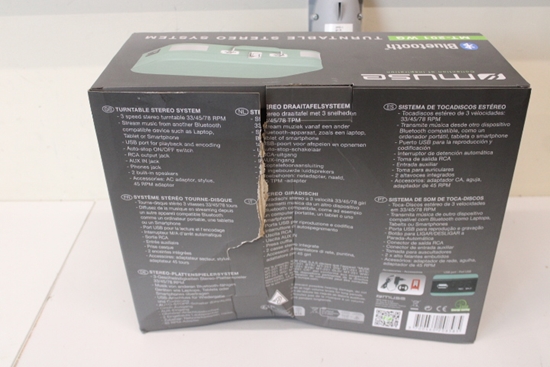 Picture of SALE OUT. Muse Turntable Stereo System | MT-201WG | Turntable Stereo System | USB port | DAMAGED PACKAGING, DAMAGED MUSIC BOX, BROKEN HINGE | AUX in