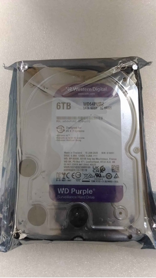 Picture of SALE OUT. Western Digital Purple WD64PURZ 6TB 3.5" 256MB SATAIII | Western Digital Hard Drive | Purple WD64PURZ | 5460 RPM | 6000 GB | REFURBISHED
