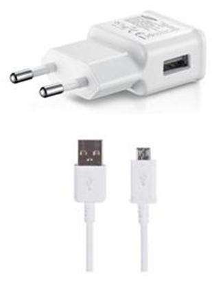 Attēls no Samsung EP-TA200EWE + ECB-DU4EWE 15W Travel Charger + microUSB Data Cable white (OOB Bulk)