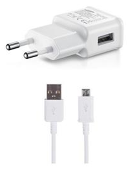 Picture of Samsung EP-TA200EWE + ECB-DU4EWE 15W Travel Charger + microUSB Data Cable white (OOB Bulk)