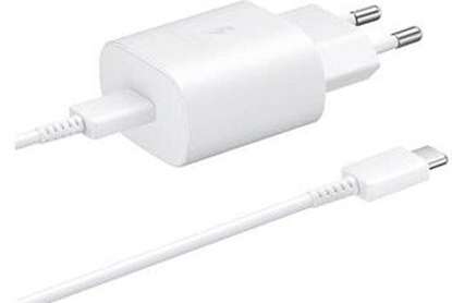 Attēls no Samsung EP-TA800EWE + EP-DA705BWE Travel Charger 25W + USB-C to USB-C Data Cable white (OOB Bulk)