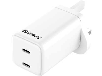 Attēls no Sandberg 441-62 AC Charger Dual USB-C PD65W UK