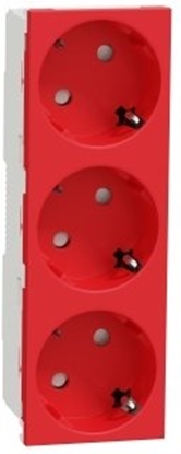 Picture of Schneider Electric SOCKET OUTLET 2P. 16A 3XSCHUKO. RED