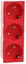 Attēls no Schneider Electric SOCKET OUTLET 2P. 16A 3XSCHUKO. RED