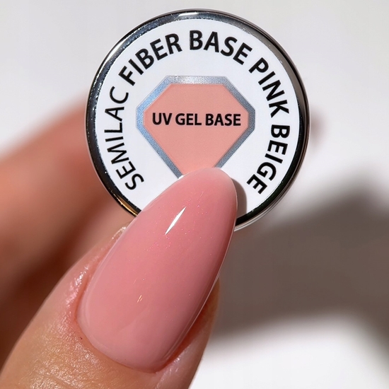 Изображение Semilac SEMILAC Fiber Base Baza do lakierów hybrydowych - Pink Beige 7 ml