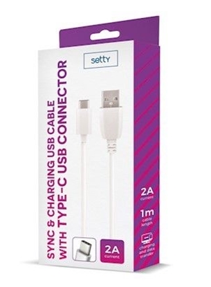 Picture of Setty Universal USB Type-C Cable 1m 2A White