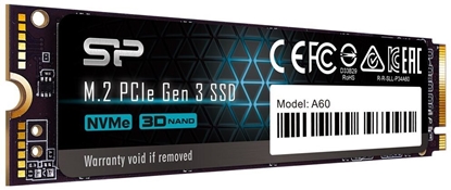 Изображение Silicon Power SP P34A60 | 128 GB | Solid-state drive interface M.2 PCIe Gen 3x4 | Read speed 1800 MB/s | Write speed 600 MB/s