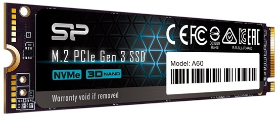 Picture of Silicon Power SP P34A60 | 128 GB | Solid-state drive interface M.2 PCIe Gen 3x4 | Read speed 1800 MB/s | Write speed 600 MB/s