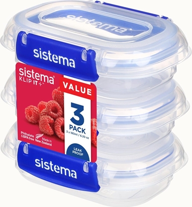 Изображение Sistema sistema Pojemniki do przechowywania zestaw KLIP IT PLUS 3 x 180 ml niebieski