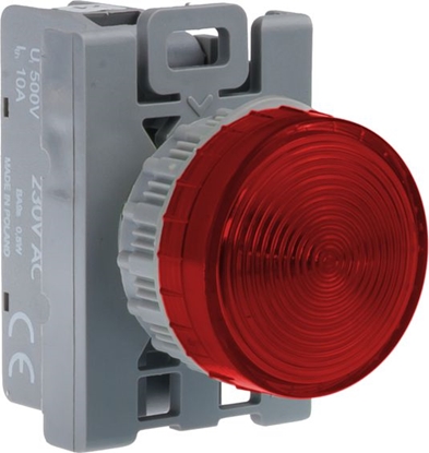 Изображение Spamel Lampka sygnalizacyjna 22mm czerwona (SP22-LC-230-BA9S.)