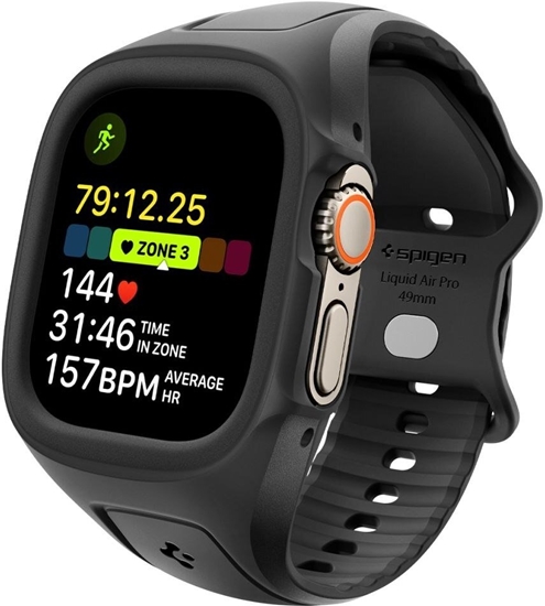 Изображение Spigen Spigen Liquid Air Pro - Pasek z obudow do Apple Watch Ultra 49 mm (Black)