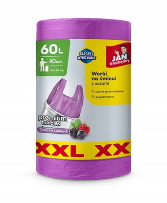 Picture of Staples JAN NIEZBDNY Worki na mieci HD z uszami 60L - forest fruit scent 40 sztuk (XXL)