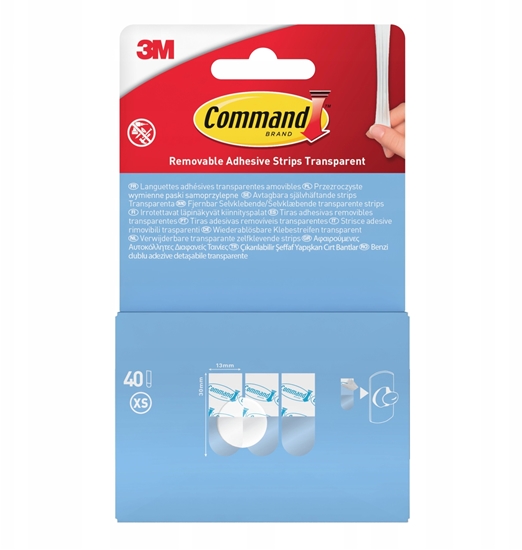 Picture of Staples Paski samoprzylepne COMMAND (17020), wymienne, mini, 40 szt., transparentne