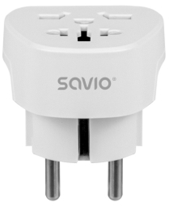 Изображение Strāvas adapteris SAVIO Travel adapter Global socket – EU plug 15A