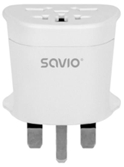 Изображение Strāvas adapteris SAVIO Travel adapter Global socket – UK plug 10A
