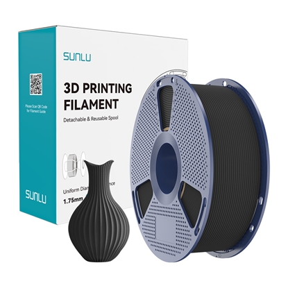 Attēls no Sunlu Filament Sunlu PLA 1.75mm Classic Czarny 1KG