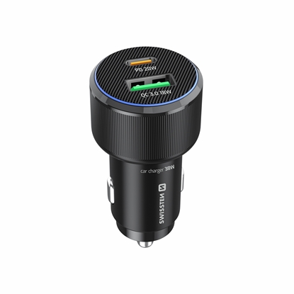 Изображение Swissten PD USB-C / USB Car Charger 38W with USB-C - USB-C Cable 1m