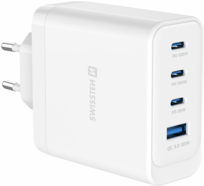 Изображение Swissten Travel Charger Core Gan 2x USB-C PD 100W / USB-C 20W / USB-A QC 30W QC
