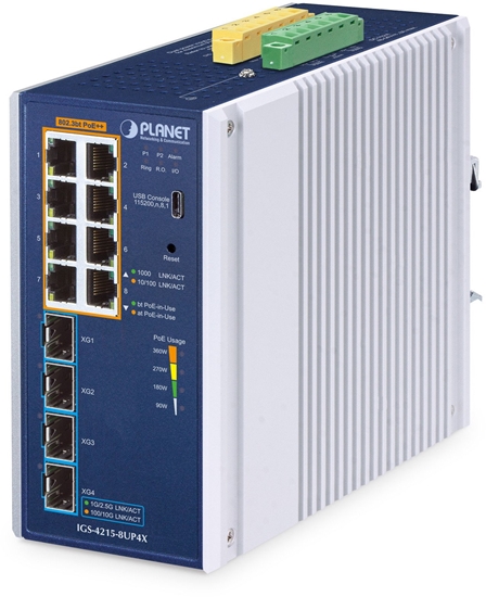Picture of Switch Planet Industrial L2/L4 8-Port PoE++ Managed Switch IGS-4215