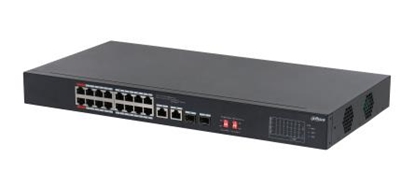Изображение Switch|DAHUA|S3218-16ET-135|Switch type Unmanaged|Switch layer L2|Rack mounting Yes|Stackable Yes|Form factor 1U|16xRJ-45 ports|RJ-45 Ports Type Gigabit Ethernet (10/100/1000)|2xSFP module slots quantity|Power over Ethernet (PoE) Yes|2xPower over Etherne