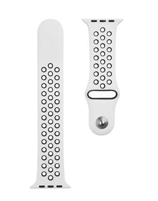 Изображение Tactical Apple Watch 42/44/45mm Double Silicone Strap White Black