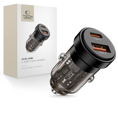 Изображение Tech-Protect CC03 30W 2-Port USB-A | USB-C Car Cha