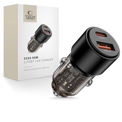 Изображение Tech-Protect CC03 95W 2-Port USB-A | USB-C Car Cha